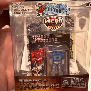 World's Smallest Transformers Soundwave Micro Figure Kids OS Blue New 5152 G1